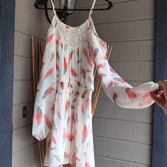 Xhilaration Off the Shoulder Feather Dress Size S - Picture 1 of 4